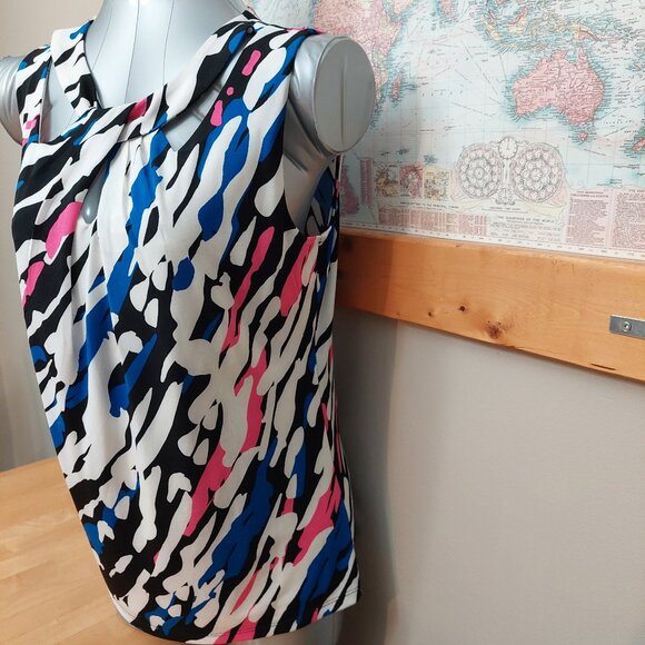 Nine West Multi Coloured Animal Print Patterned Sleeveless Tank Women's S - Picture 3 of 9